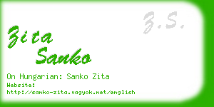 zita sanko business card